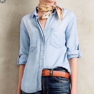 Cloth & Stone Split Back Chambray Shirt XS